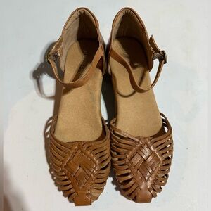 Michelle D Tan Leather Sandals
